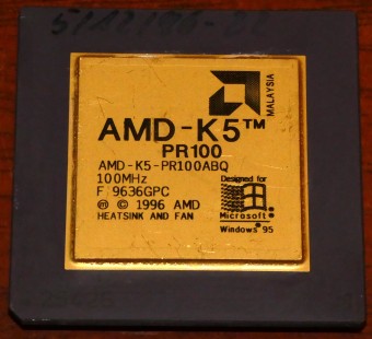 AMD K5 100MHz CPU AMD-K5-PR100ABQ  Designed for Windows 95 Malaysia 1996